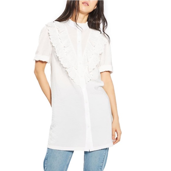 Topshop Ruffle Bid Tunic - Picture 1 of 7